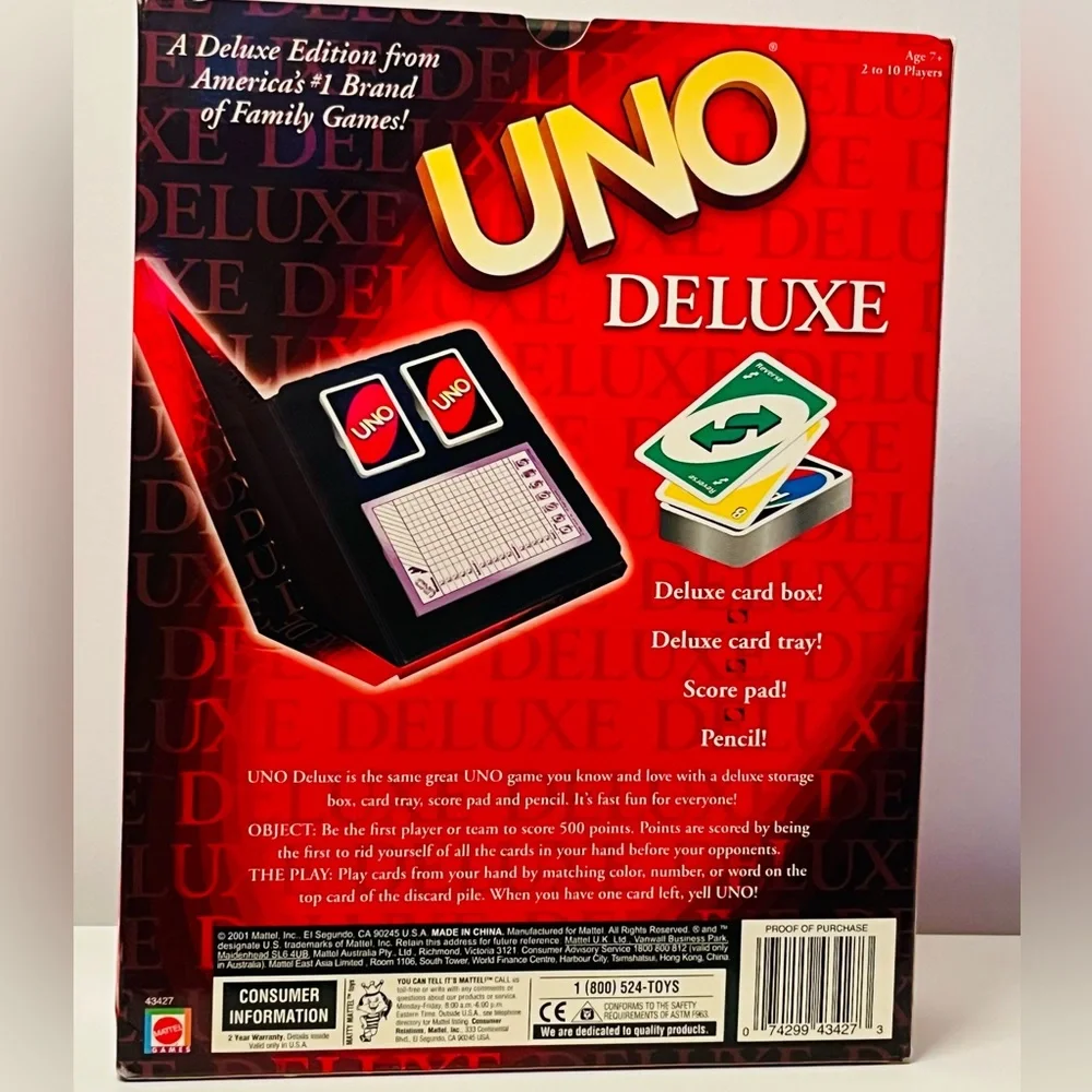 *NEW*  UNO Deluxe 2001 Mattel